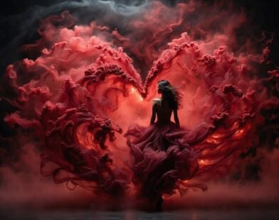A BEAUTUFUL HEART IN WHICH A ROMANTIC COUPLE IS SHOWN