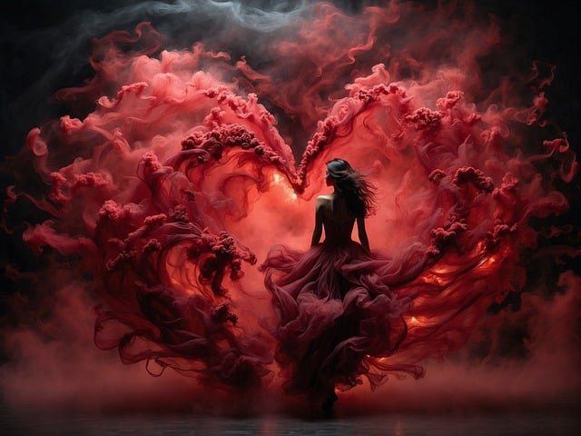 A BEAUTUFUL HEART IN WHICH A ROMANTIC COUPLE IS SHOWN