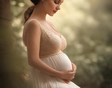 A BEAUTIFUL PREGNANT WOMAN HAVING REST