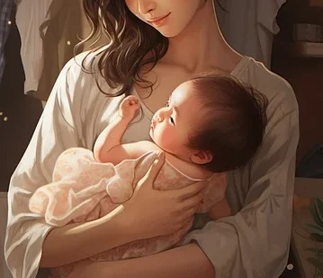 A MOTHER FEEDING HER BABY