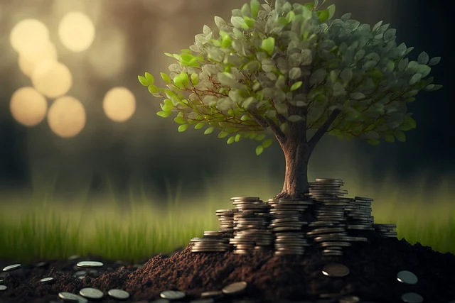 A GROWING TREE SHOWING WEALTH BUILDING