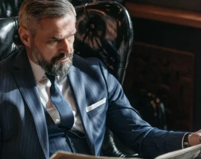 A SUCCESSFUL BUSINESSMAN THINKING ABOUT NEW STRATEGIES