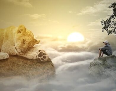 A person sitting on river side having peace of mind